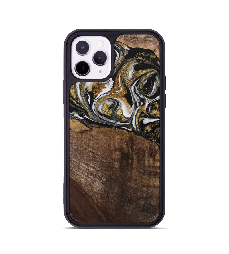 iPhone 11 Pro Wood Phone Case - Carmela (Black & White, 729561)