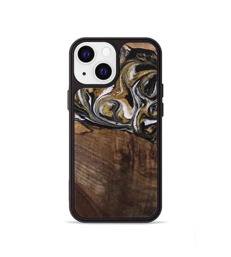 iPhone 13 mini Wood Phone Case - Carmela (Black & White, 729561)