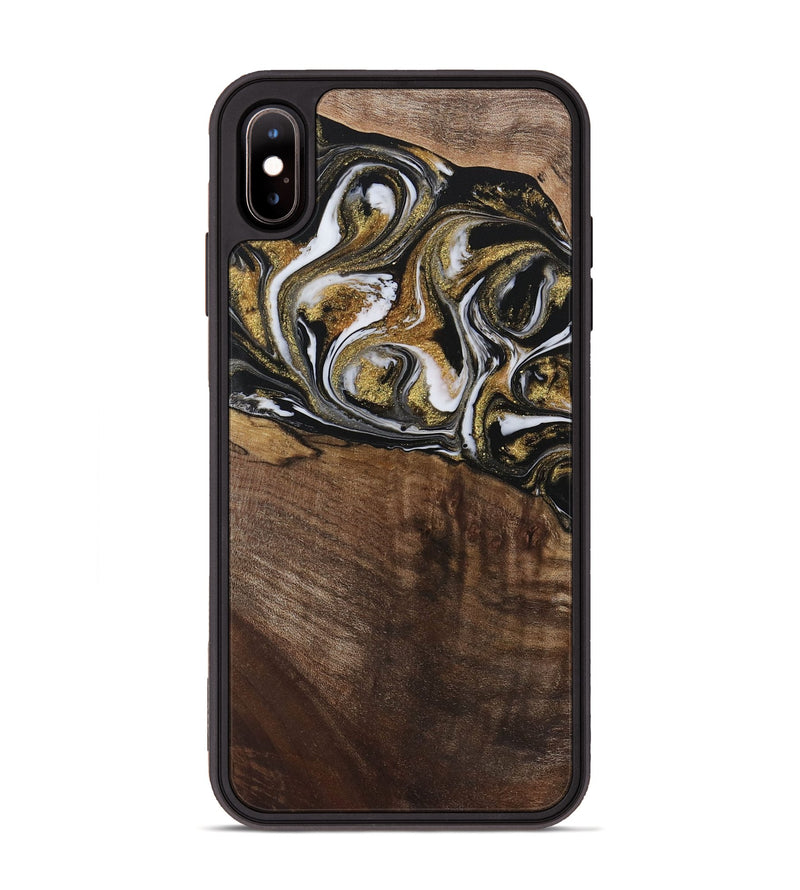 iPhone Xs Max Wood Phone Case - Carmela (Black & White, 729561)