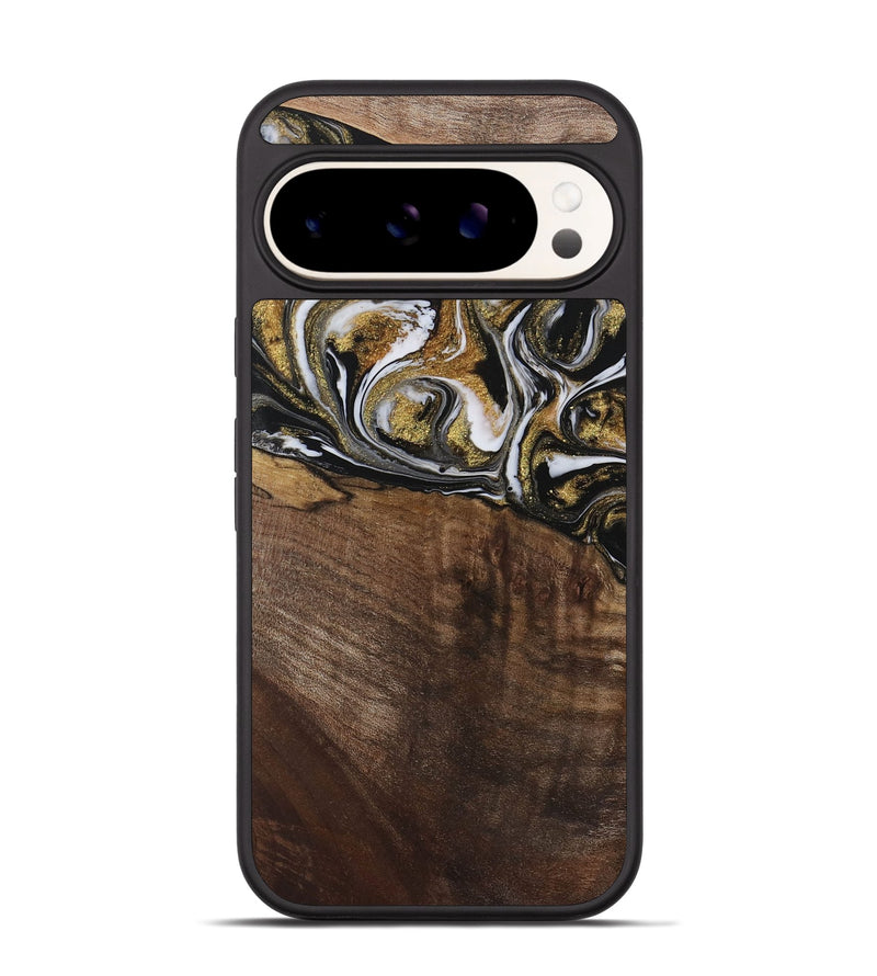 Pixel 9 Wood Phone Case - Carmela (Black & White, 729561)