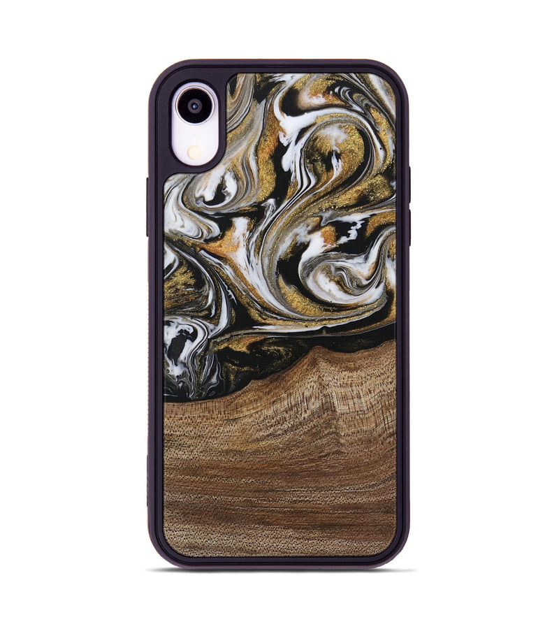 iPhone Xr Wood Phone Case - Valeda (Black & White, 729564)