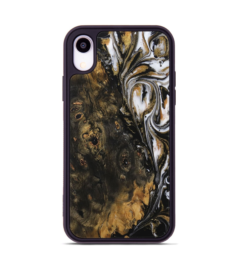 iPhone Xr Wood Phone Case - Carlene (Black & White, 729566)