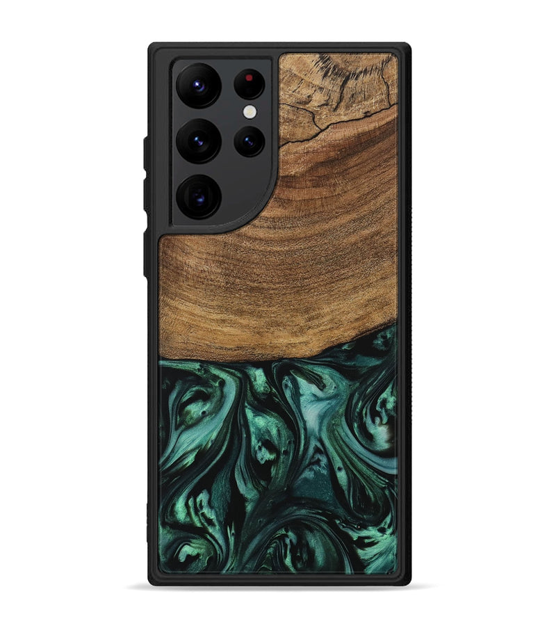 Galaxy S22 Ultra Wood Phone Case - Derin (Green, 729571)