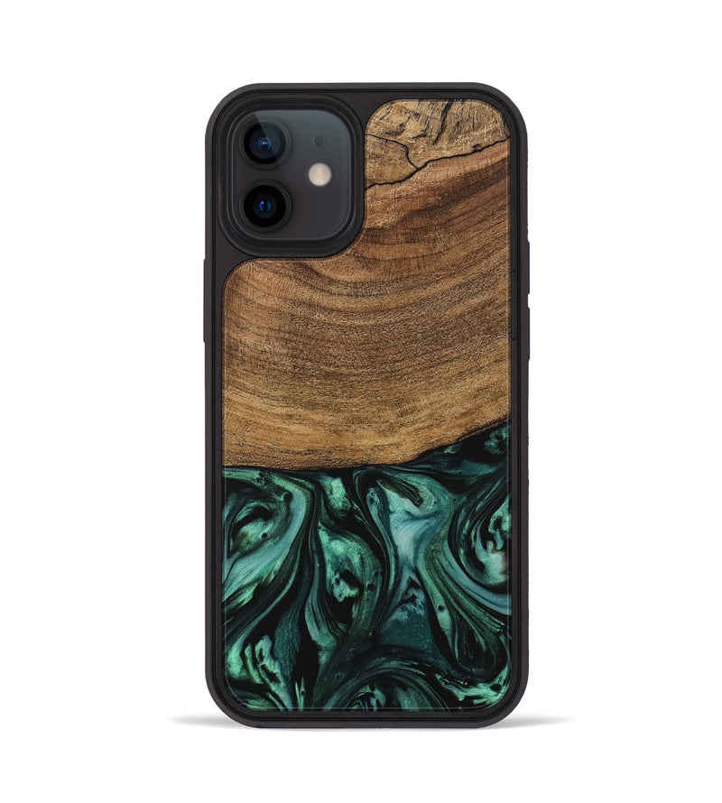 iPhone 12 Wood Phone Case - Derin (Green, 729571)