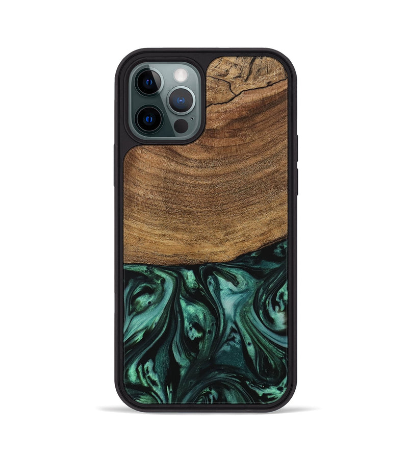 iPhone 12 Pro Wood Phone Case - Derin (Green, 729571)