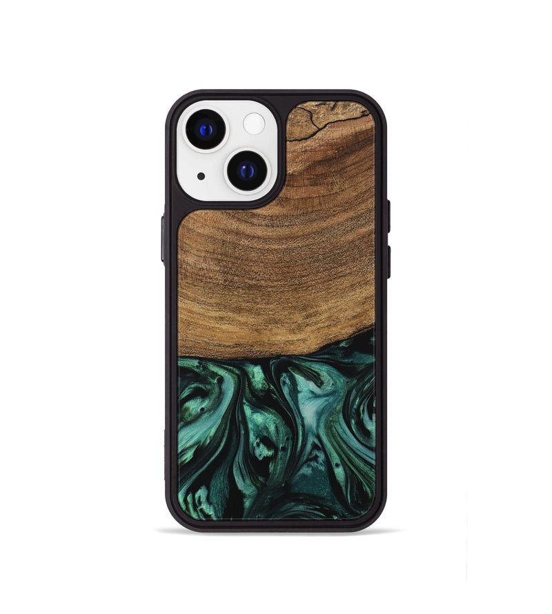 iPhone 13 mini Wood Phone Case - Derin (Green, 729571)