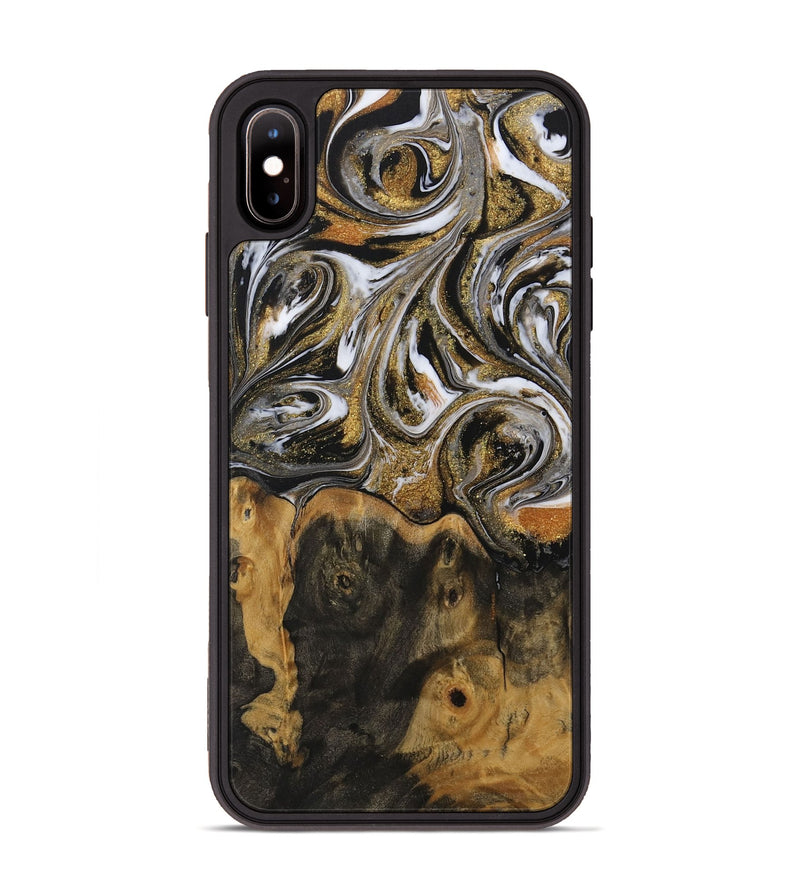 iPhone Xs Max Wood Phone Case - Delmus (Black & White, 729574)