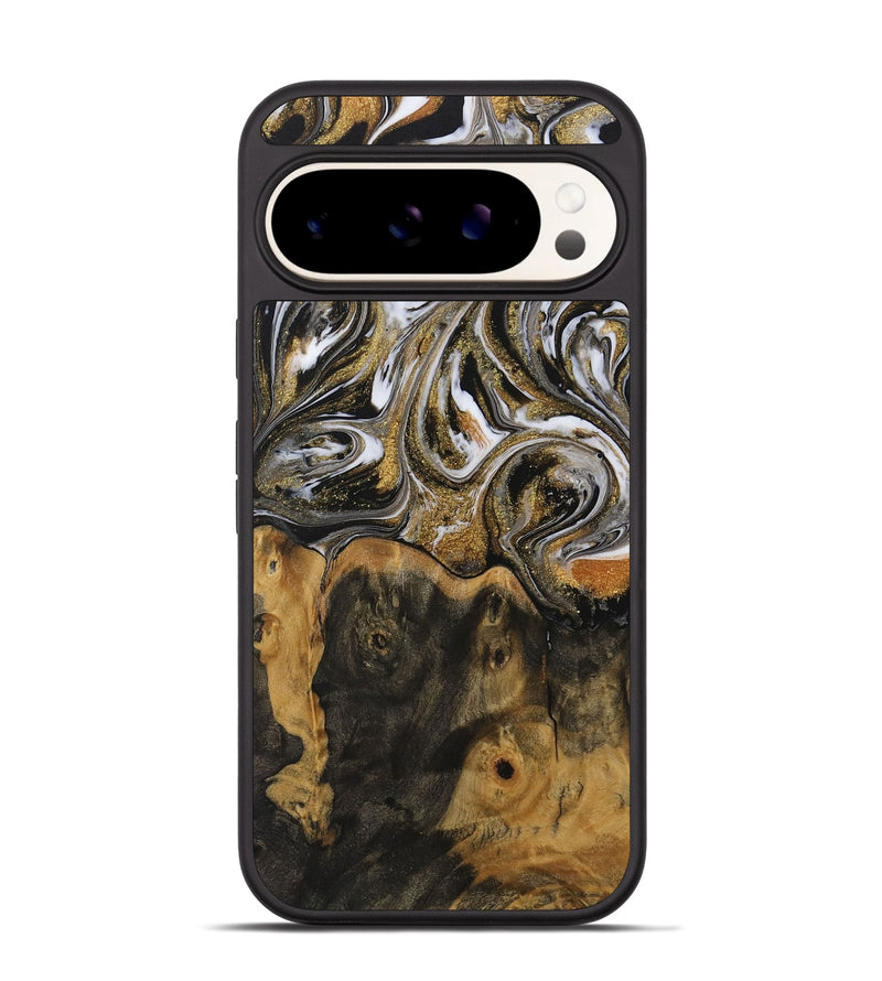 Pixel 9 Pro Wood Phone Case - Delmus (Black & White, 729574)