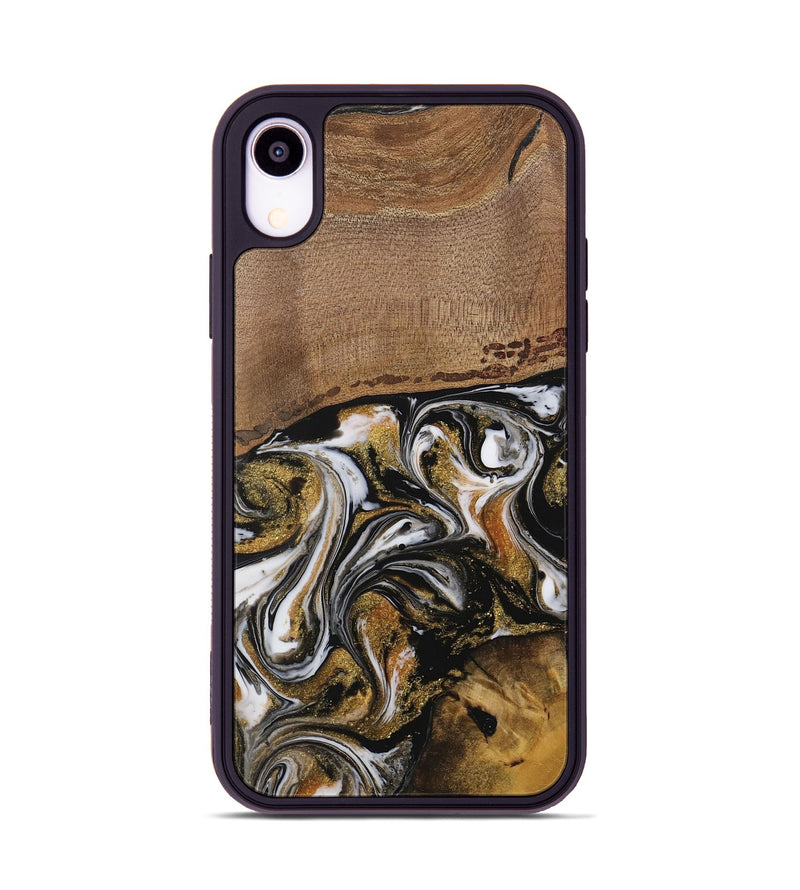 iPhone Xr Wood Phone Case - Dierdre (Black & White, 729575)