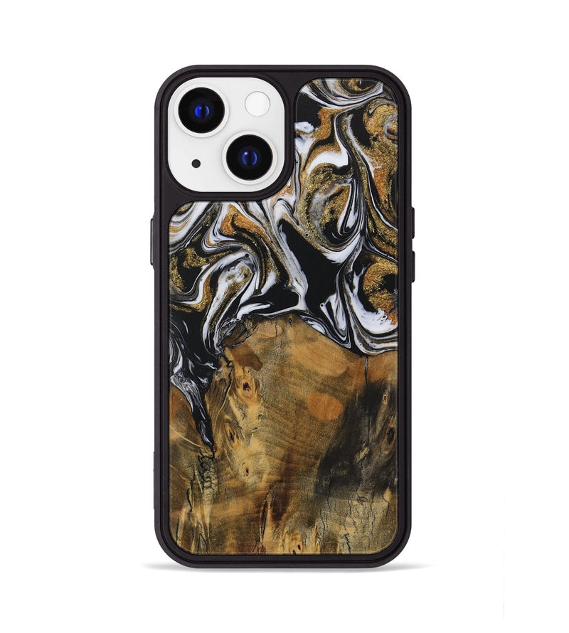 iPhone 13 Wood Phone Case - Messa (Black & White, 729577)