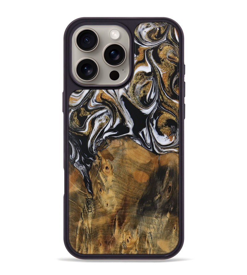 iPhone 16 Pro Max Wood Phone Case - Messa (Black & White, 729577)