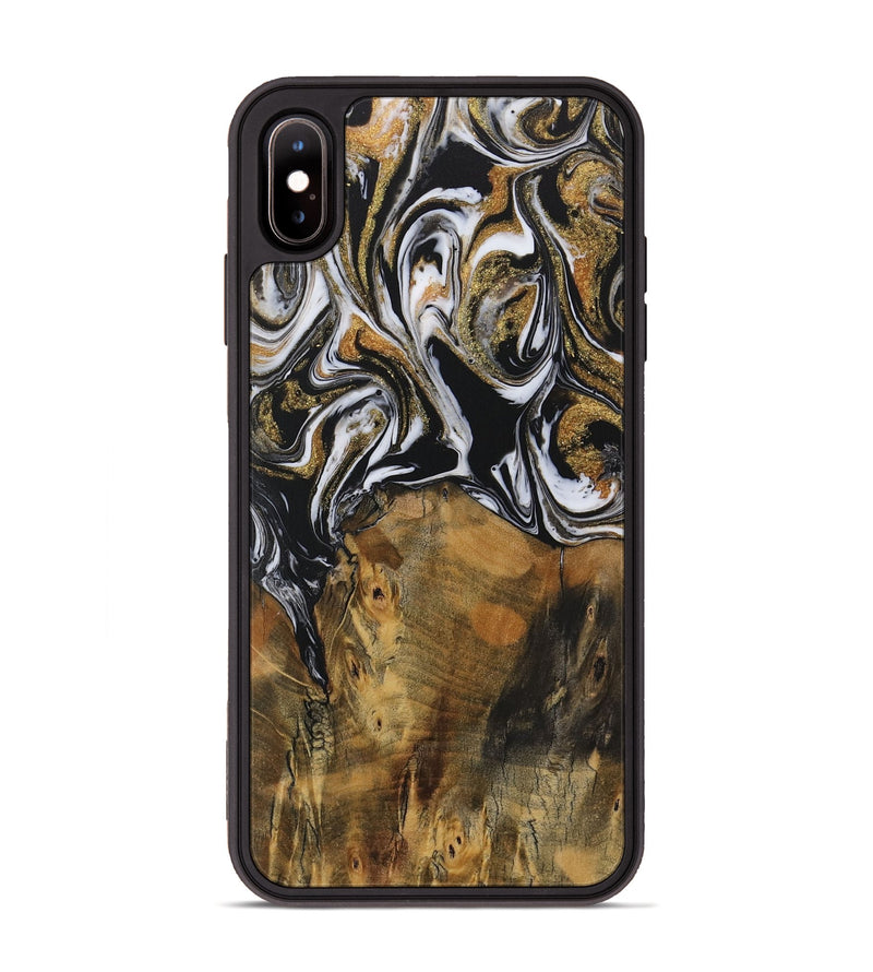 iPhone Xs Max Wood Phone Case - Messa (Black & White, 729577)