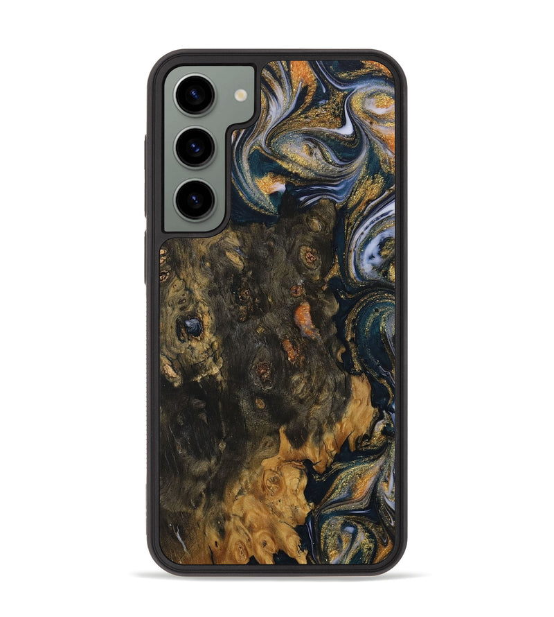 Galaxy S23 Plus Wood Phone Case - Cate (Teal & Gold, 729580)