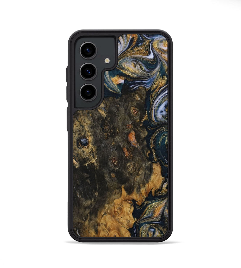 Galaxy S24 Wood Phone Case - Cate (Teal & Gold, 729580)