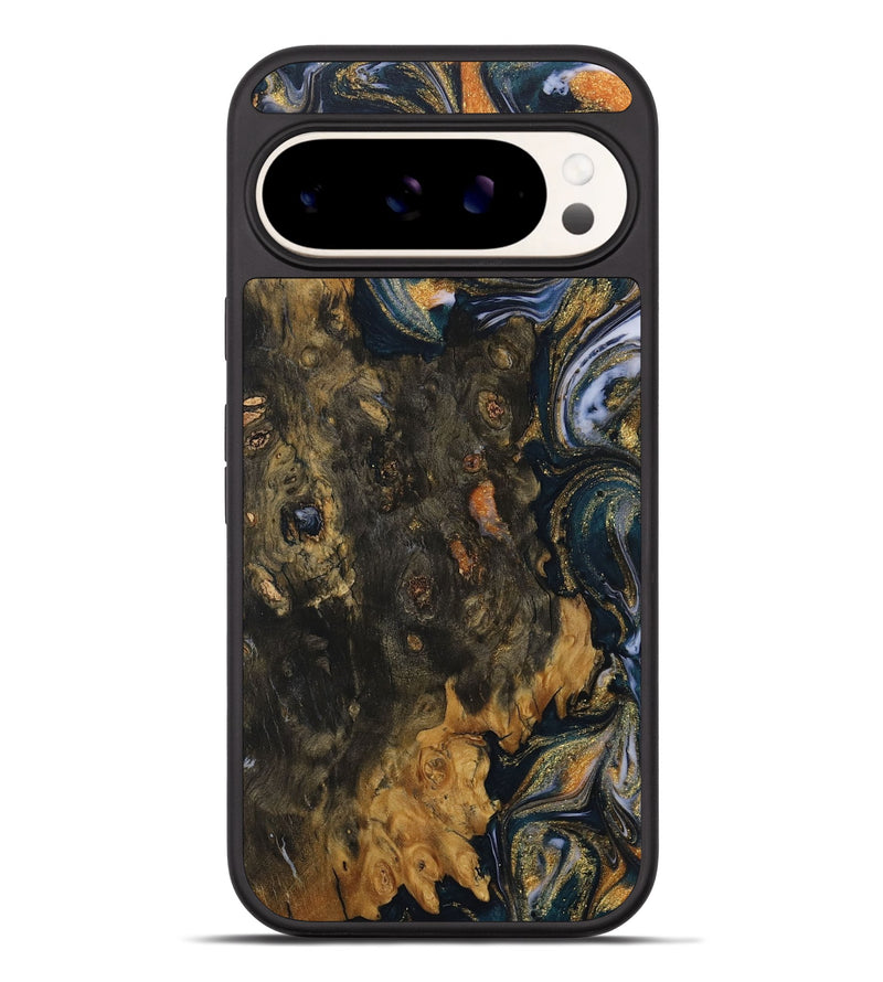 Pixel 9 Pro XL Wood Phone Case - Cate (Teal & Gold, 729580)