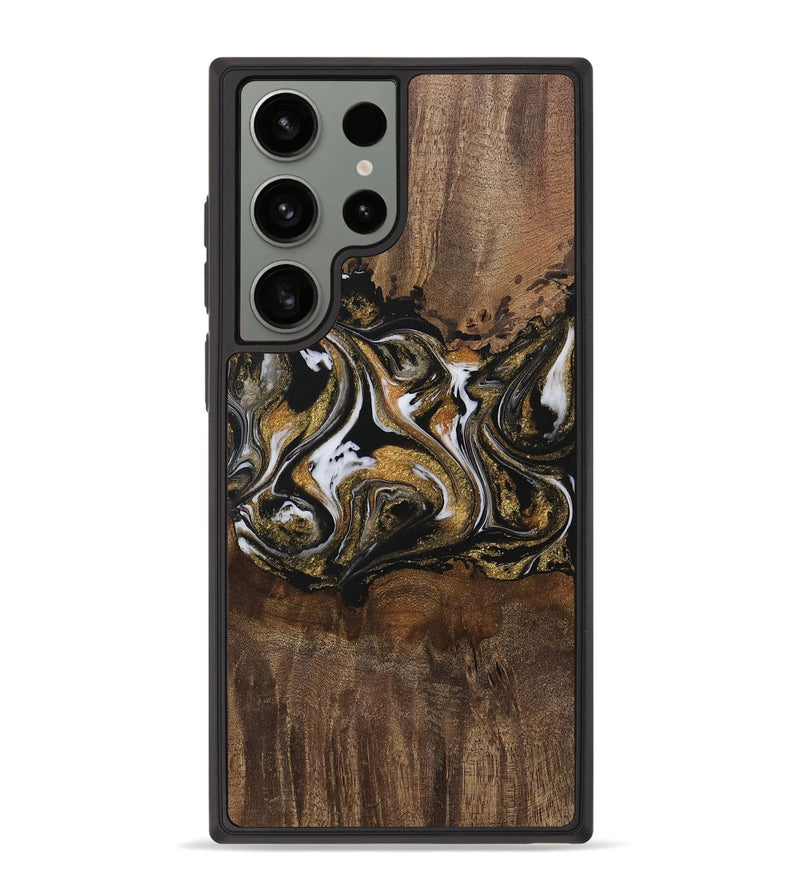 Galaxy S23 Ultra Wood Phone Case - Deontae (Black & White, 729585)