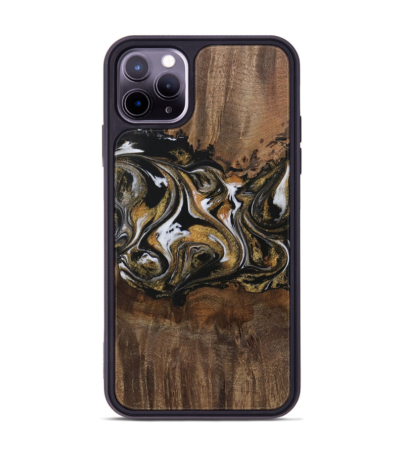 iPhone 11 Pro Max Wood Phone Case - Deontae (Black & White, 729585)