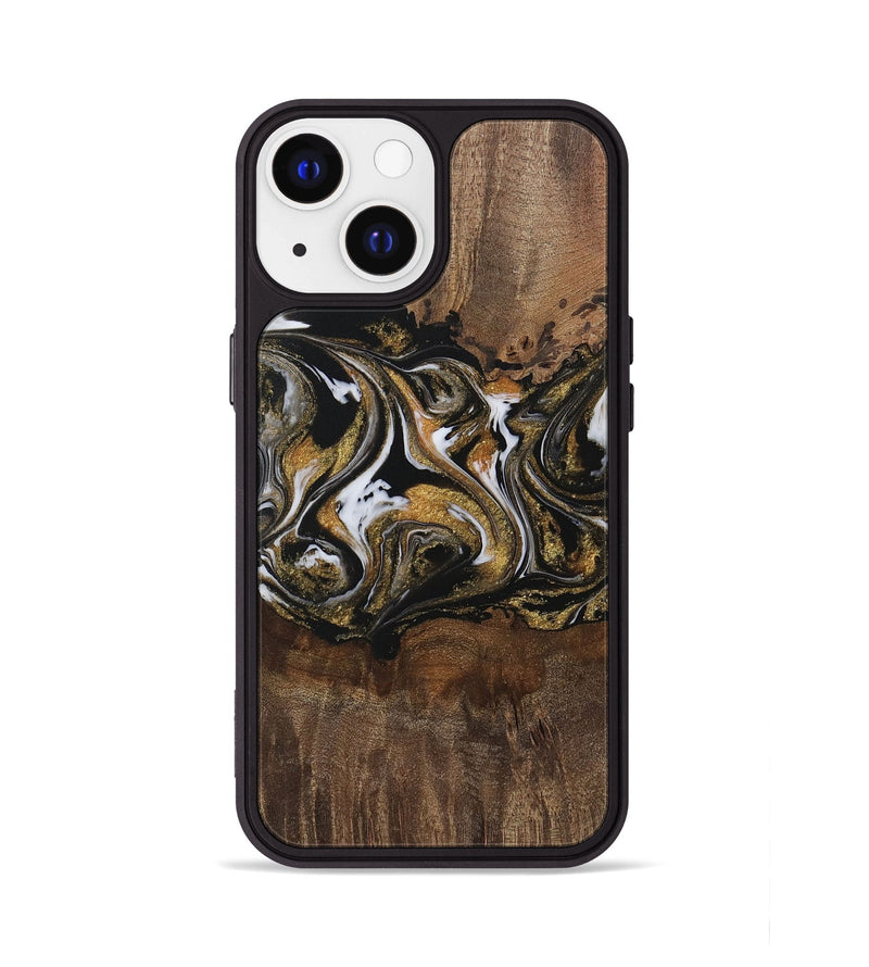 iPhone 13 Wood Phone Case - Deontae (Black & White, 729585)