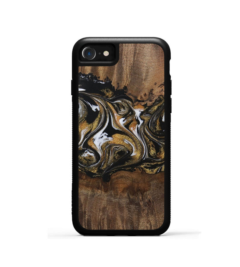 iPhone SE Wood Phone Case - Deontae (Black & White, 729585)