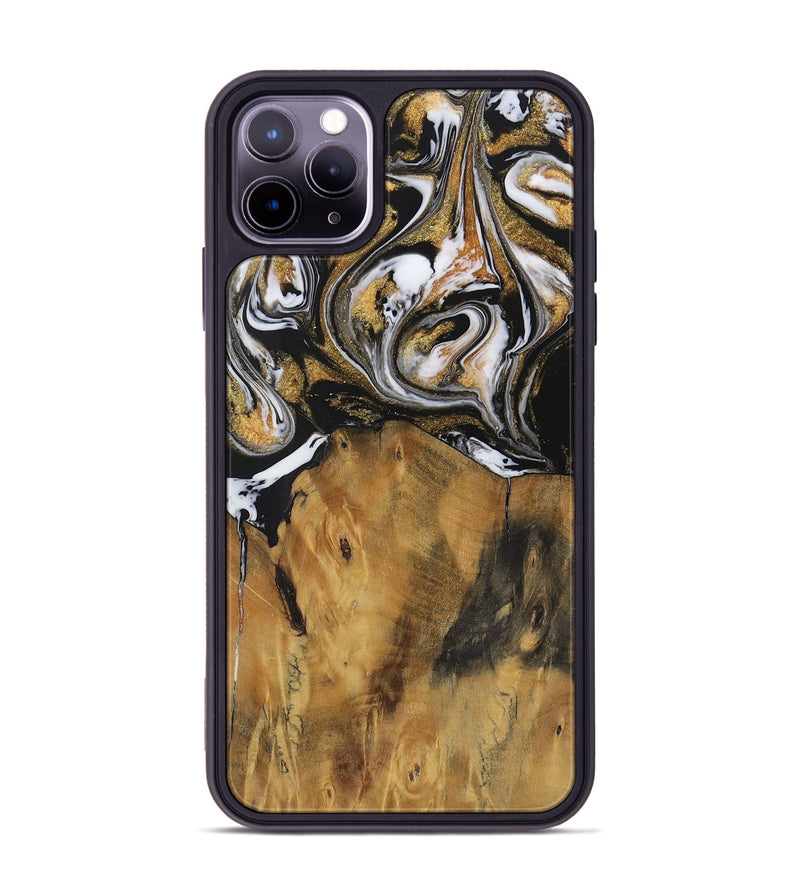 iPhone 11 Pro Max Wood Phone Case - Dellie (Black & White, 729586)