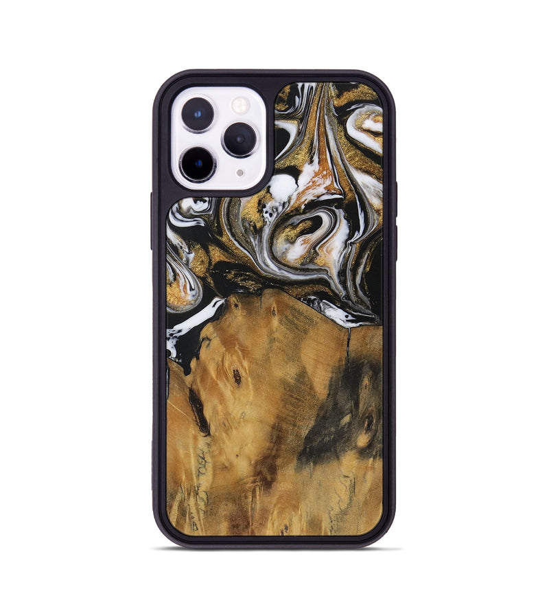 iPhone 11 Pro Wood Phone Case - Dellie (Black & White, 729586)