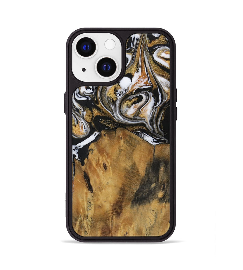 iPhone 13 Wood Phone Case - Dellie (Black & White, 729586)