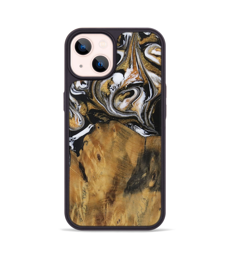 iPhone 14 Wood Phone Case - Dellie (Black & White, 729586)