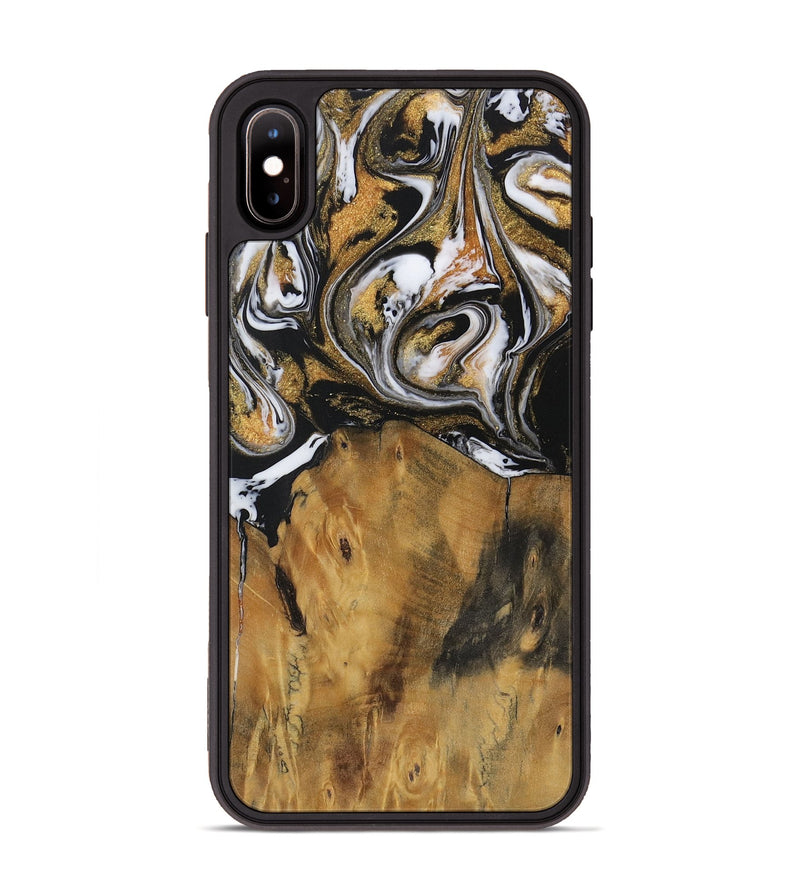 iPhone Xs Max Wood Phone Case - Dellie (Black & White, 729586)