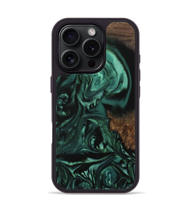 iPhone 16 Pro Wood Phone Case - Ephriam (Green, 729588)