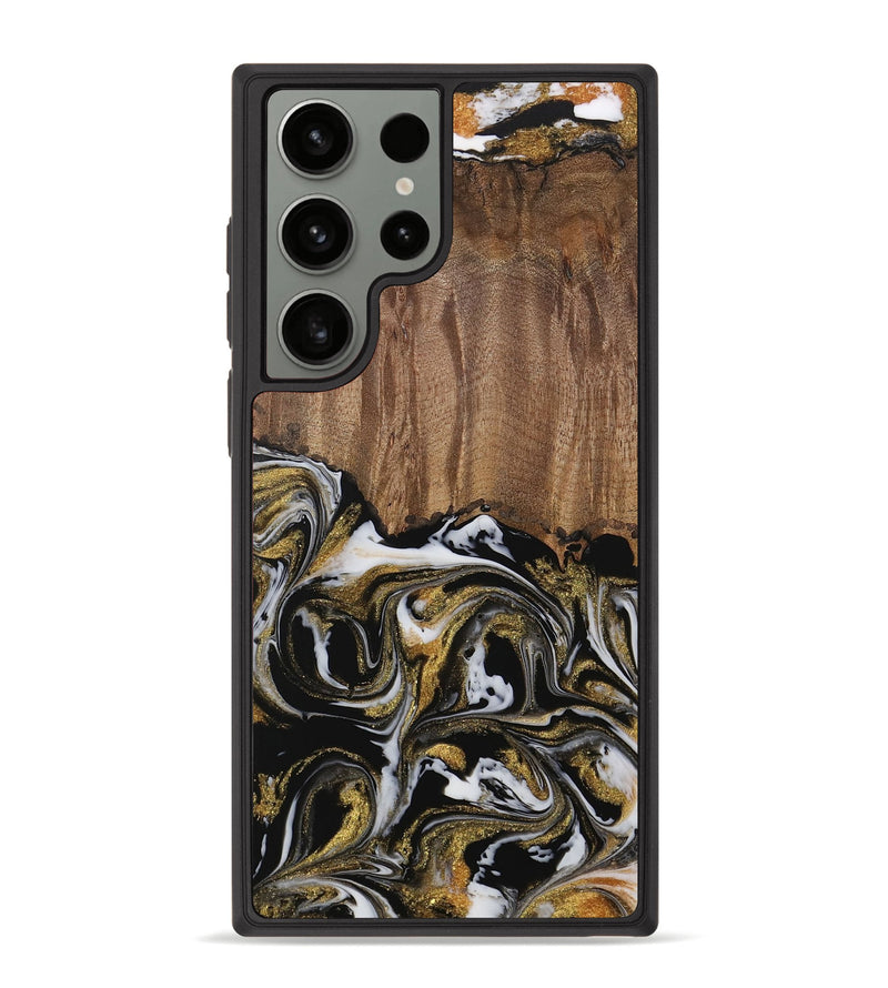 Galaxy S23 Ultra Wood Phone Case - Leodora (Black & White, 729590)