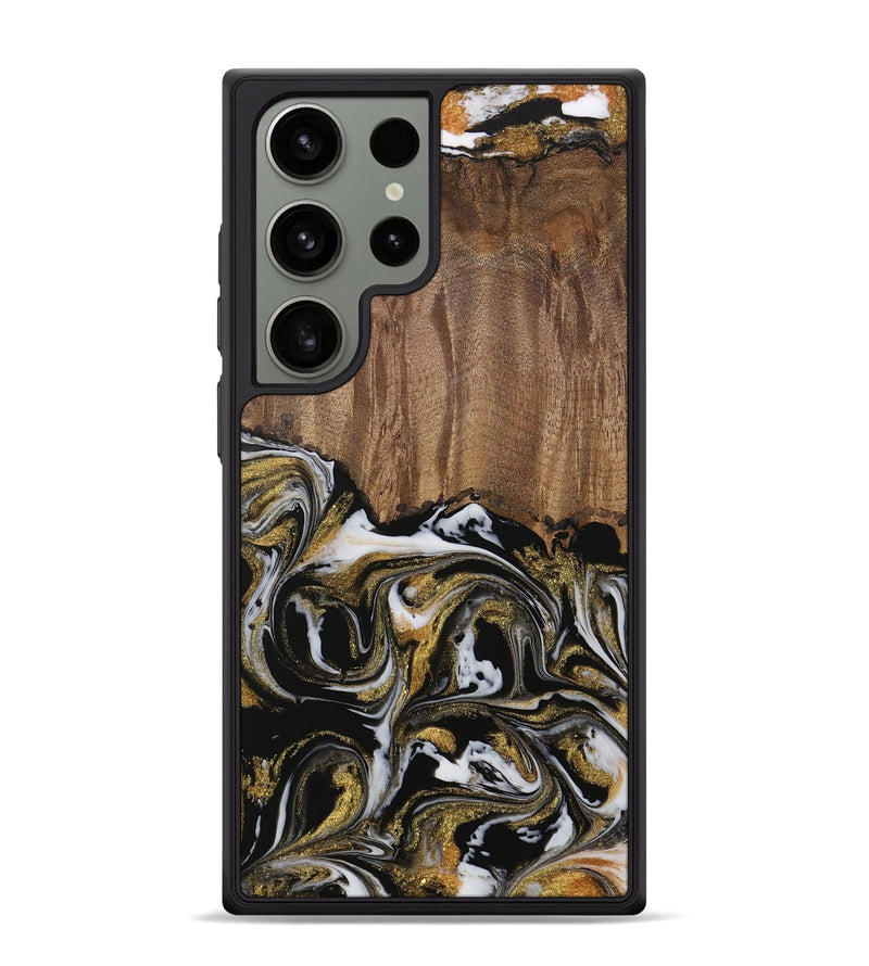 Galaxy S24 Ultra Wood Phone Case - Leodora (Black & White, 729590)