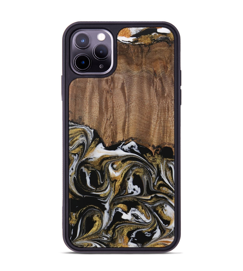 iPhone 11 Pro Max Wood Phone Case - Leodora (Black & White, 729590)