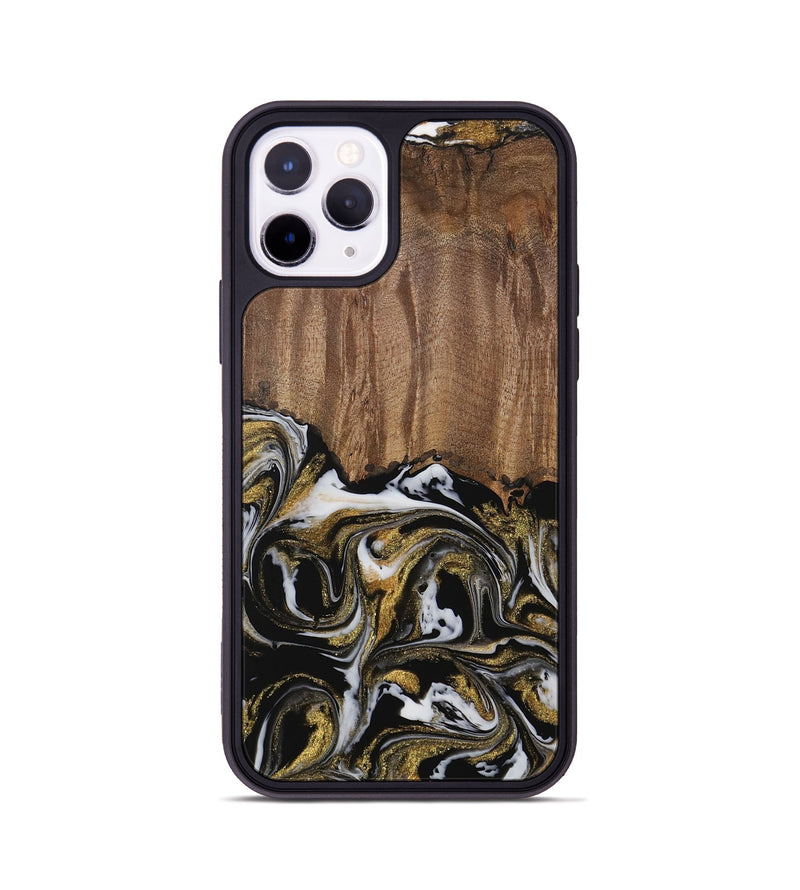 iPhone 11 Pro Wood Phone Case - Leodora (Black & White, 729590)