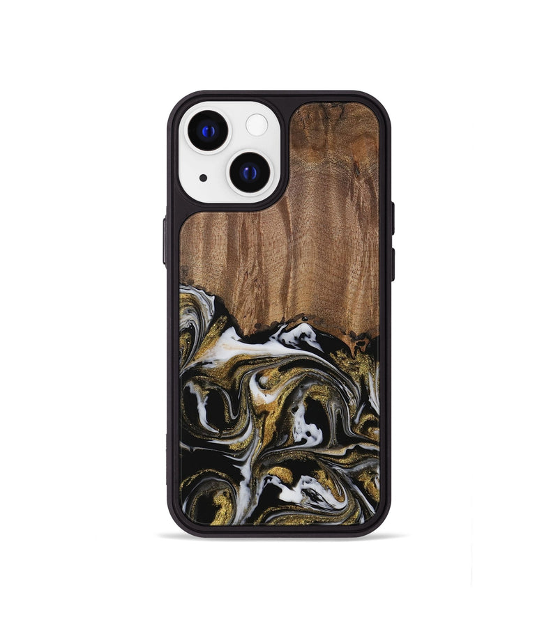 iPhone 13 mini Wood Phone Case - Leodora (Black & White, 729590)