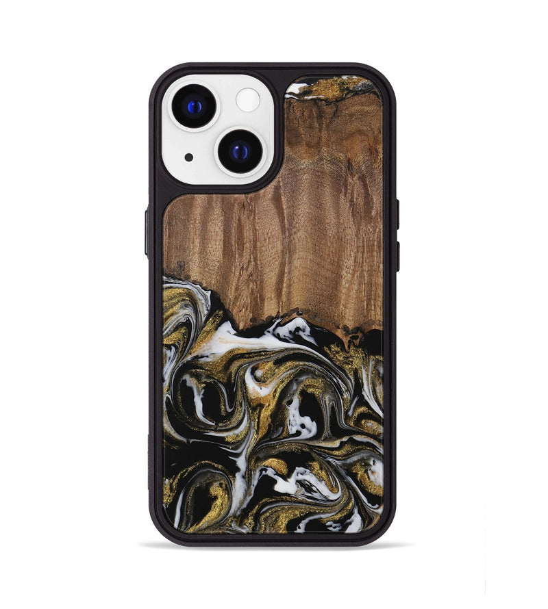 iPhone 13 Wood Phone Case - Leodora (Black & White, 729590)