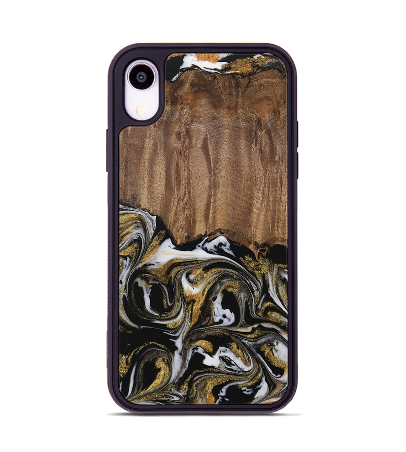 iPhone Xr Wood Phone Case - Leodora (Black & White, 729590)