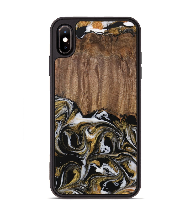 iPhone Xs Max Wood Phone Case - Leodora (Black & White, 729590)