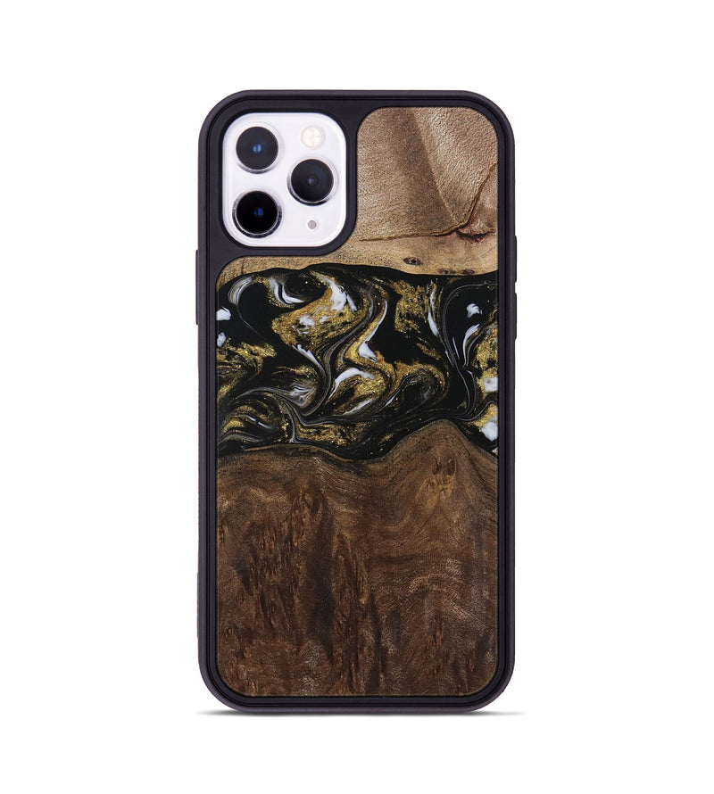 iPhone 11 Pro Wood Phone Case - MaryLou (Black & White, 729592)