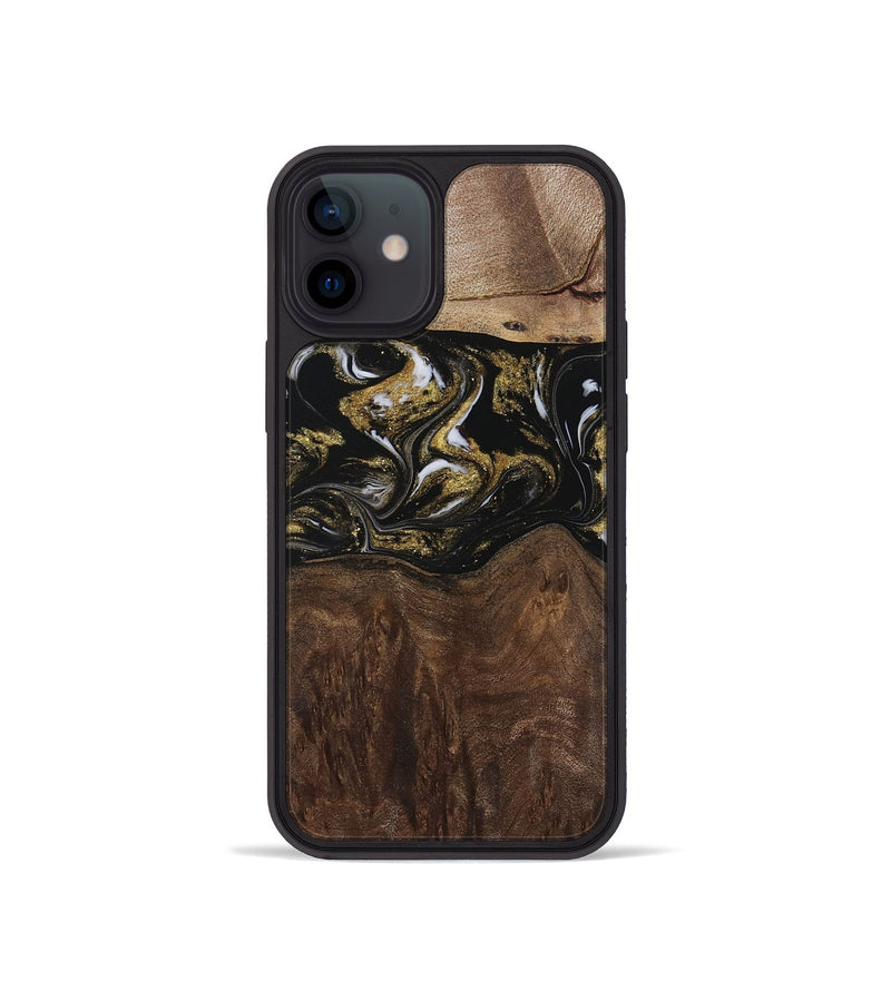 iPhone 12 mini Wood Phone Case - MaryLou (Black & White, 729592)