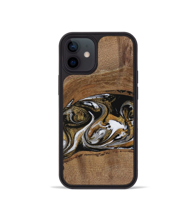 iPhone 12 mini Wood Phone Case - Ahmed (Black & White, 729595)