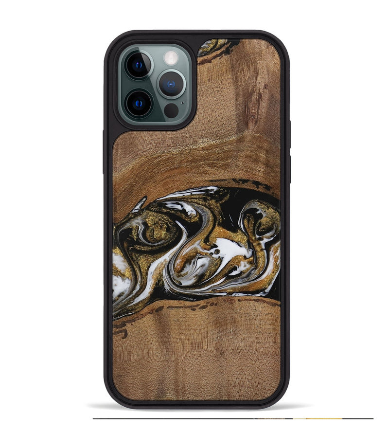 iPhone 12 Pro Max Wood Phone Case - Ahmed (Black & White, 729595)