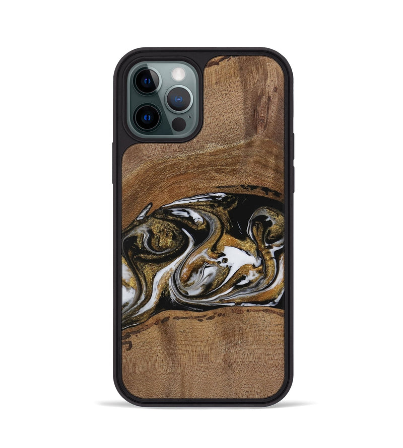 iPhone 12 Pro Wood Phone Case - Ahmed (Black & White, 729595)