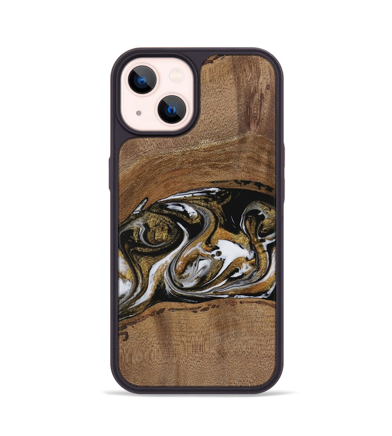 iPhone 14 Wood Phone Case - Ahmed (Black & White, 729595)