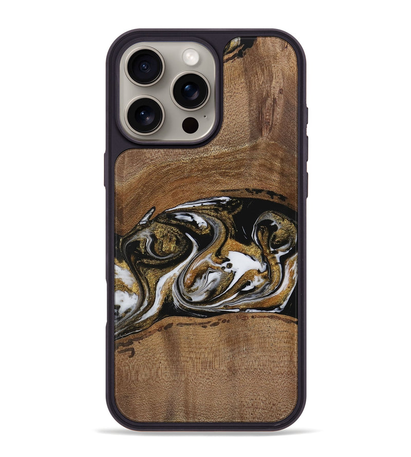 iPhone 16 Pro Max Wood Phone Case - Ahmed (Black & White, 729595)