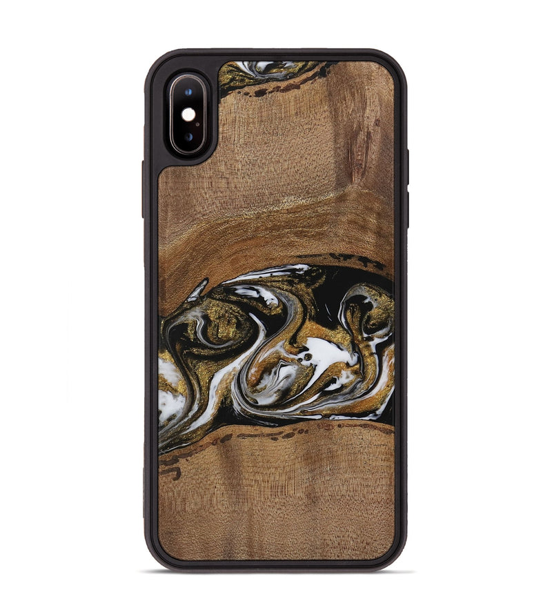 iPhone Xs Max Wood Phone Case - Ahmed (Black & White, 729595)