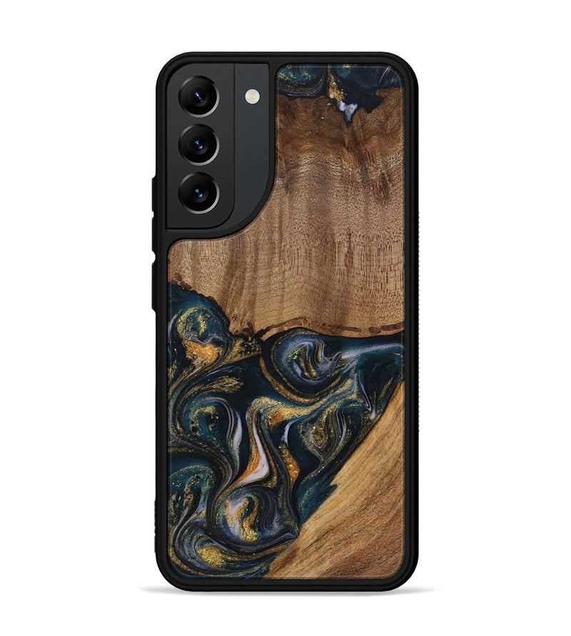 Galaxy S22 Plus Wood Phone Case - Sisely (Teal & Gold, 729613)