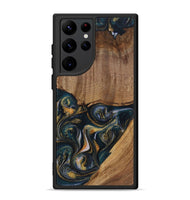 Galaxy S22 Ultra Wood Phone Case - Sisely (Teal & Gold, 729613)