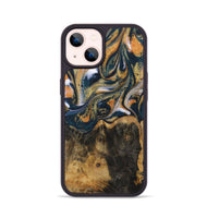 iPhone 14 Wood Phone Case - Gonzalo (Teal & Gold, 729615)