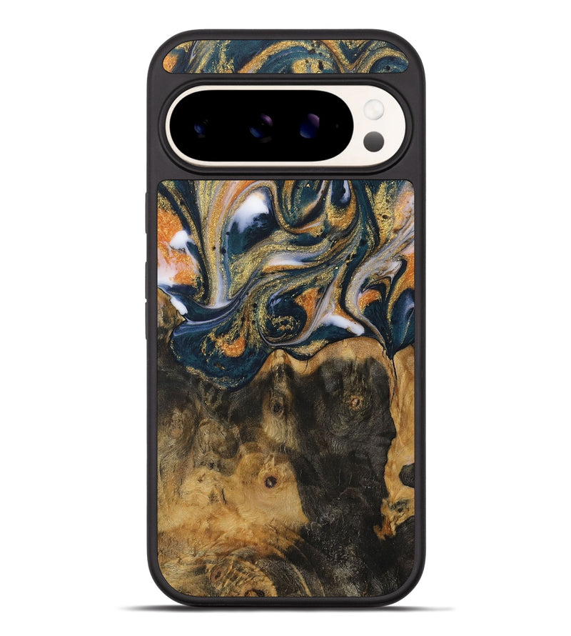 Pixel 9 Pro XL Wood Phone Case - Gonzalo (Teal & Gold, 729615)