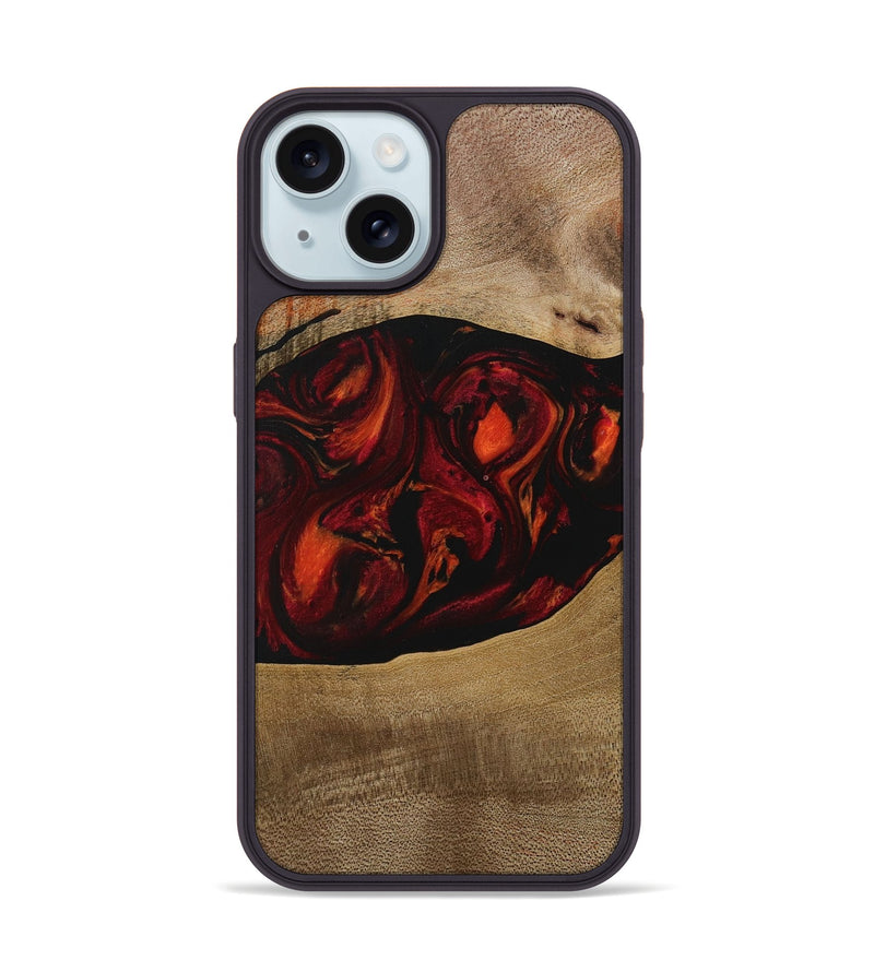 iPhone 15 Wood Phone Case - Libbie (Red, 729630)